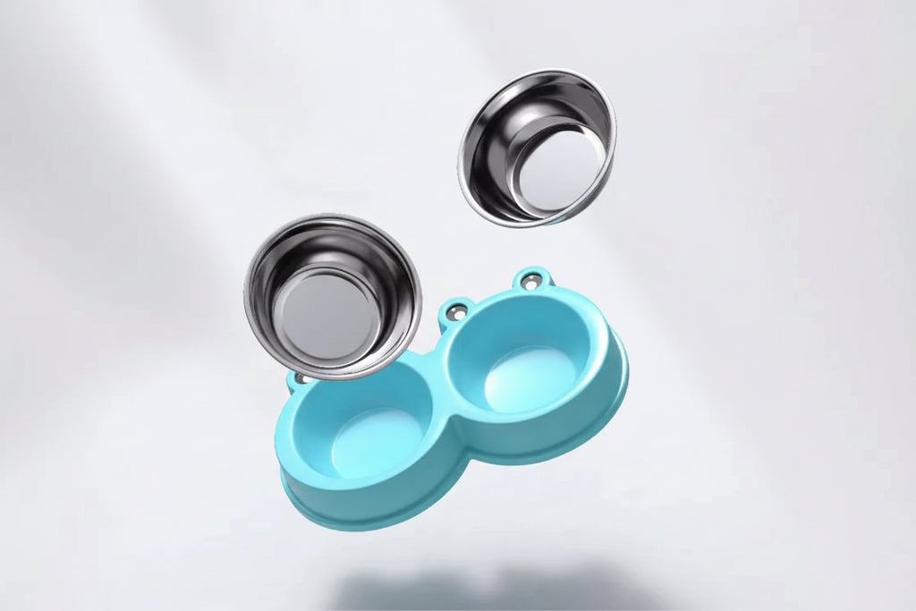 Doppelnapf aus Edelstahl