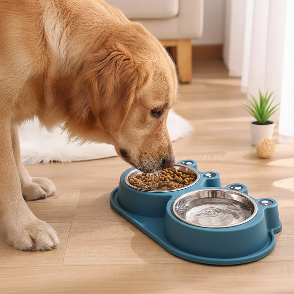 Doppelnapf aus Edelstahl